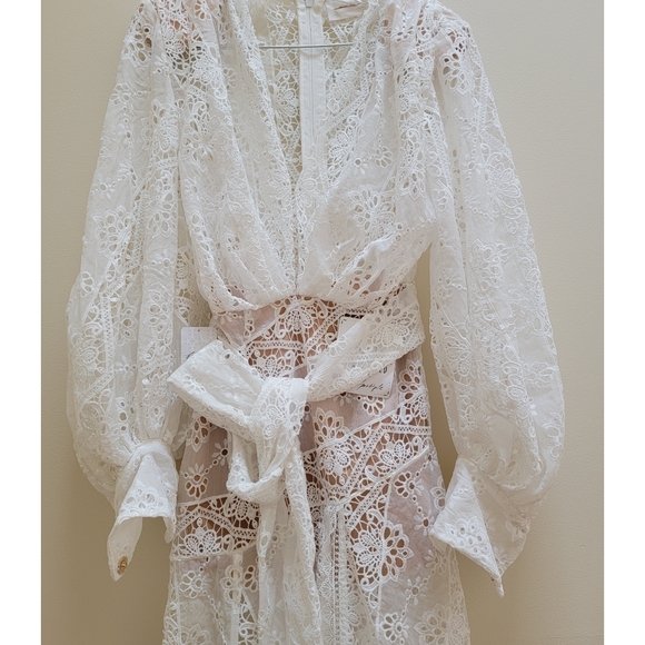 FREE PEOPLE / Bronx and Banco Adele Eyelet Lace Maxi Gown Size/XS - Picture 6 of 16